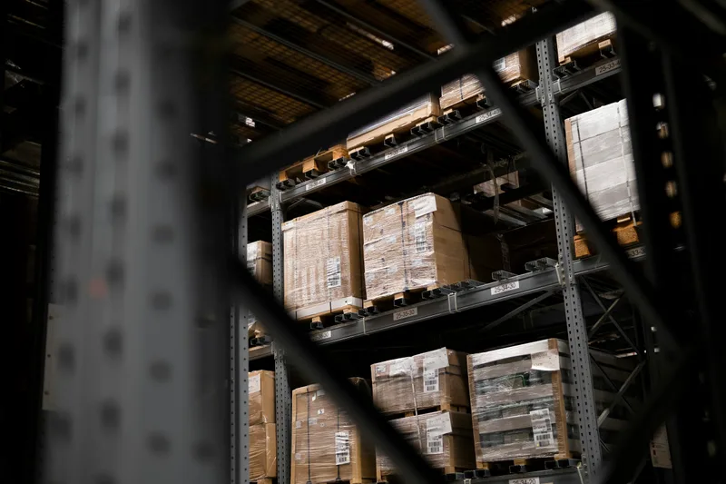 Warehouse inventory, staged and ready for dispatch